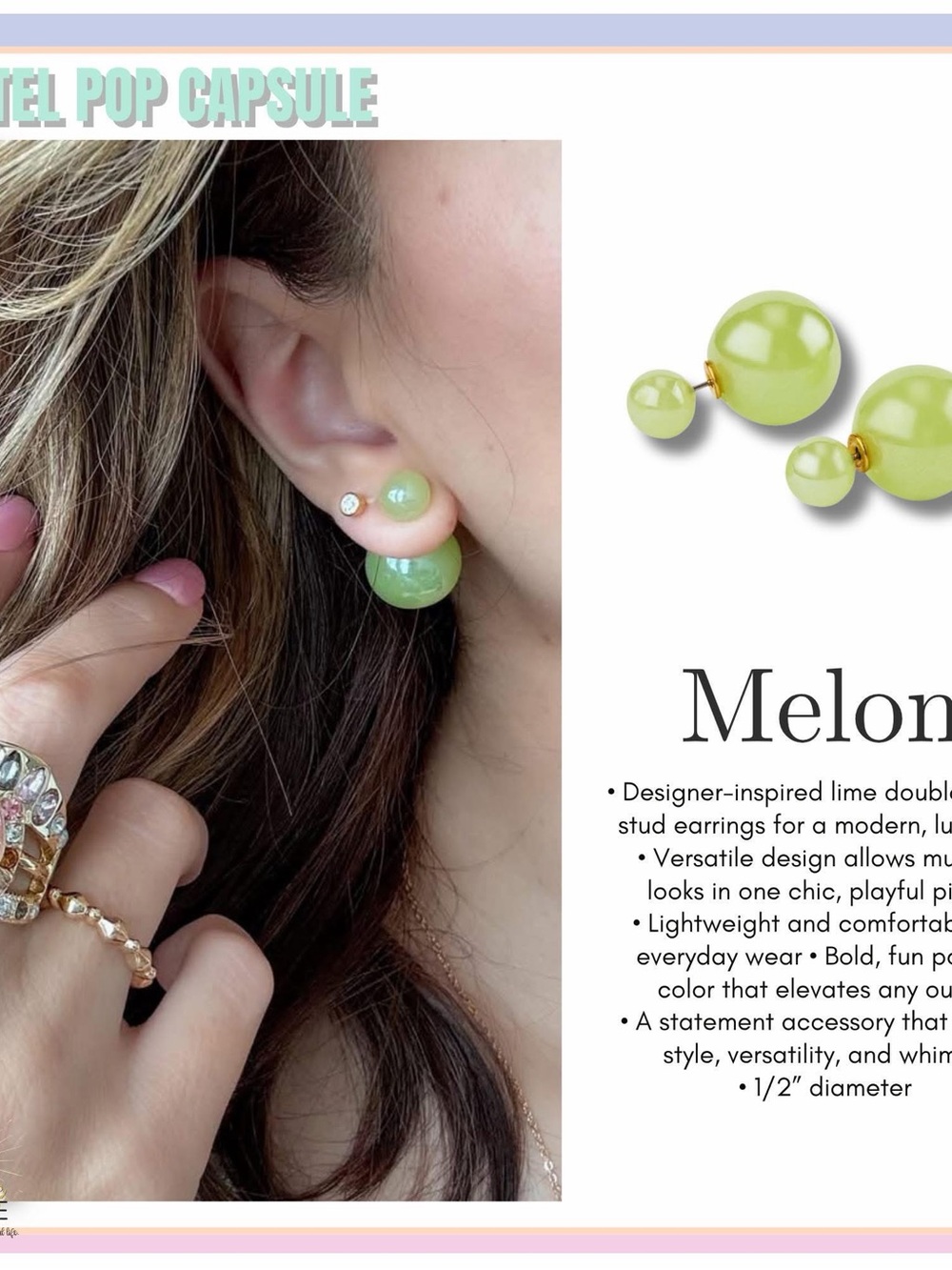 Park Lane Melon - Lime Double Stud Earrings